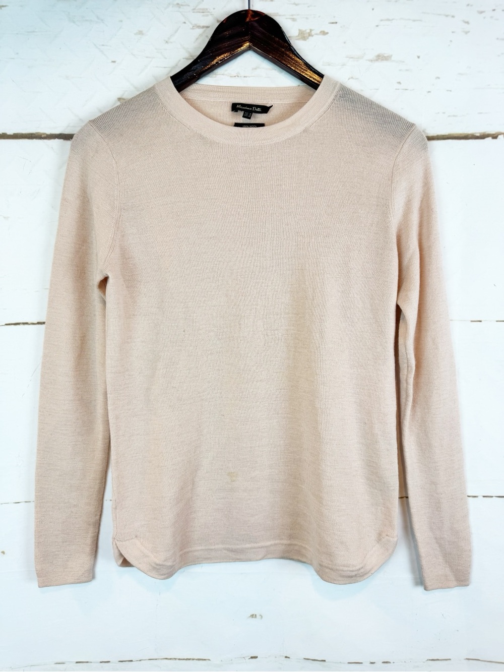 Massimo Dutti | Blush Pink Lightweight Wool Sweater, M